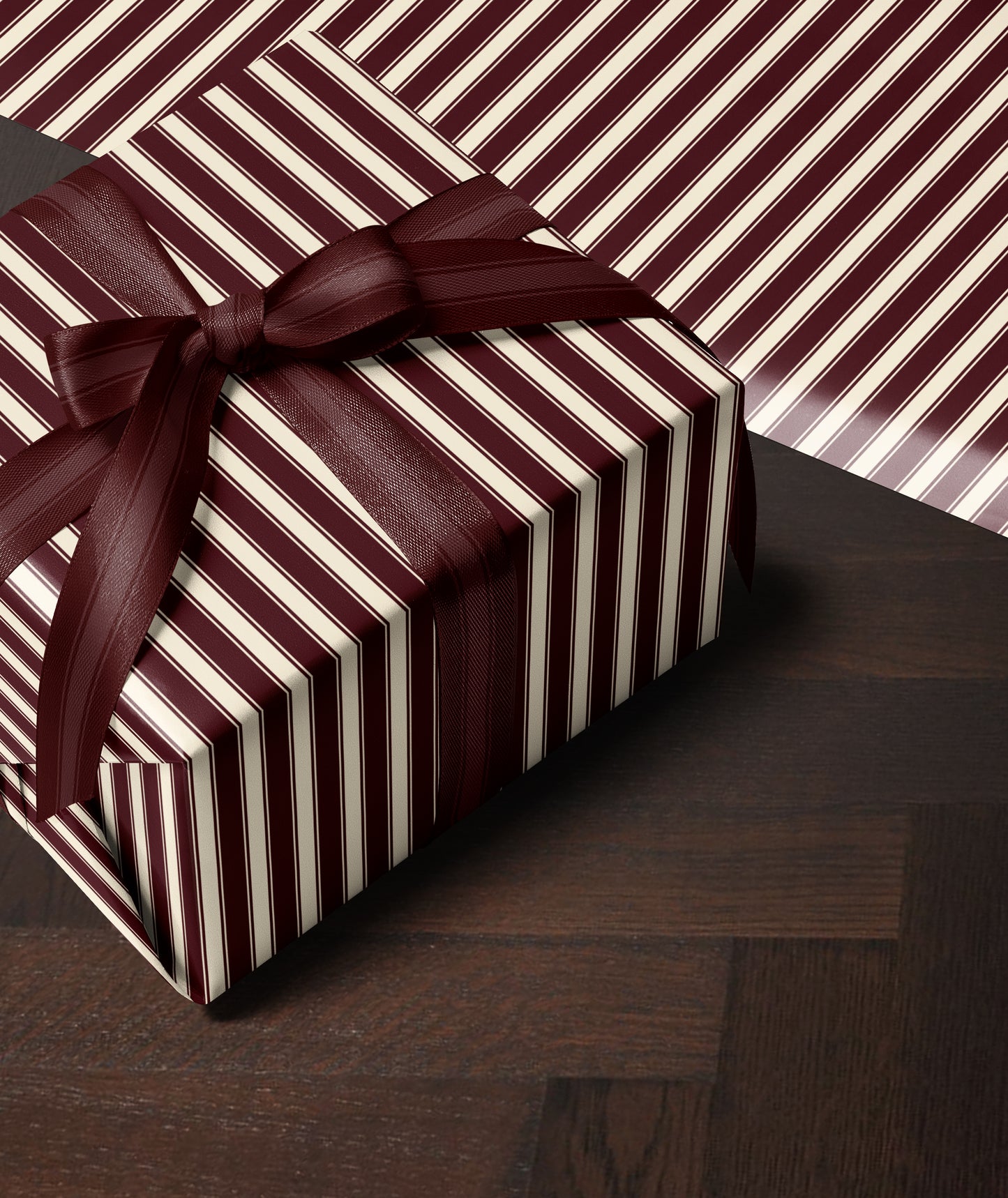 Red Striped Wrapping Paper. Classy Red Christmas Gift Wrap. Retro Wrapping Paper. Elegant Christmas Gift Wrap. Vintage Red Stripes Gift Wrap