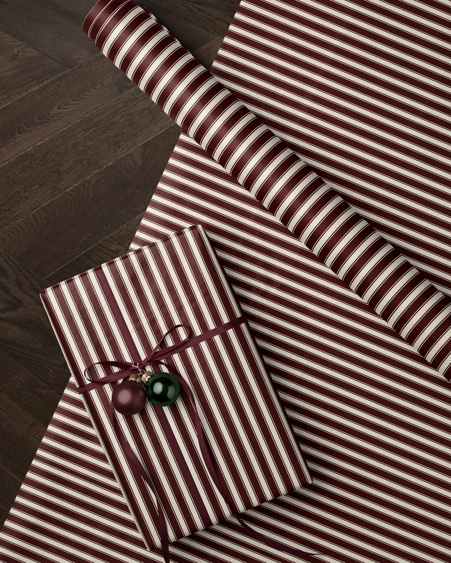 Classic REd Striped Christmas Wrapping Paper. Vintage Striped Holiday Gift Wrap. Elegant CHristmas Gift Wrap. Traditional Retro Gift Wrap paper