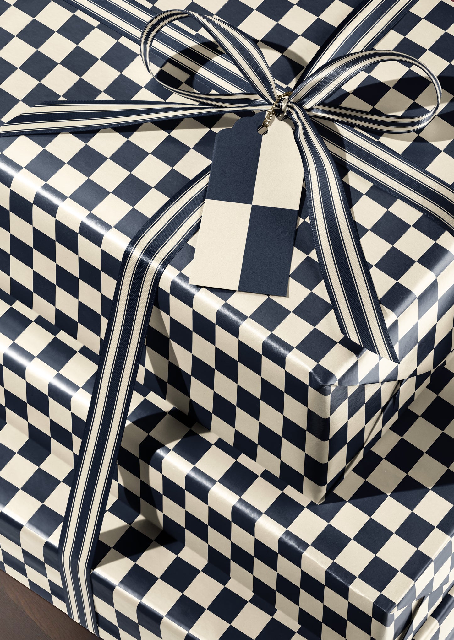 Blue Creamy White Checkered