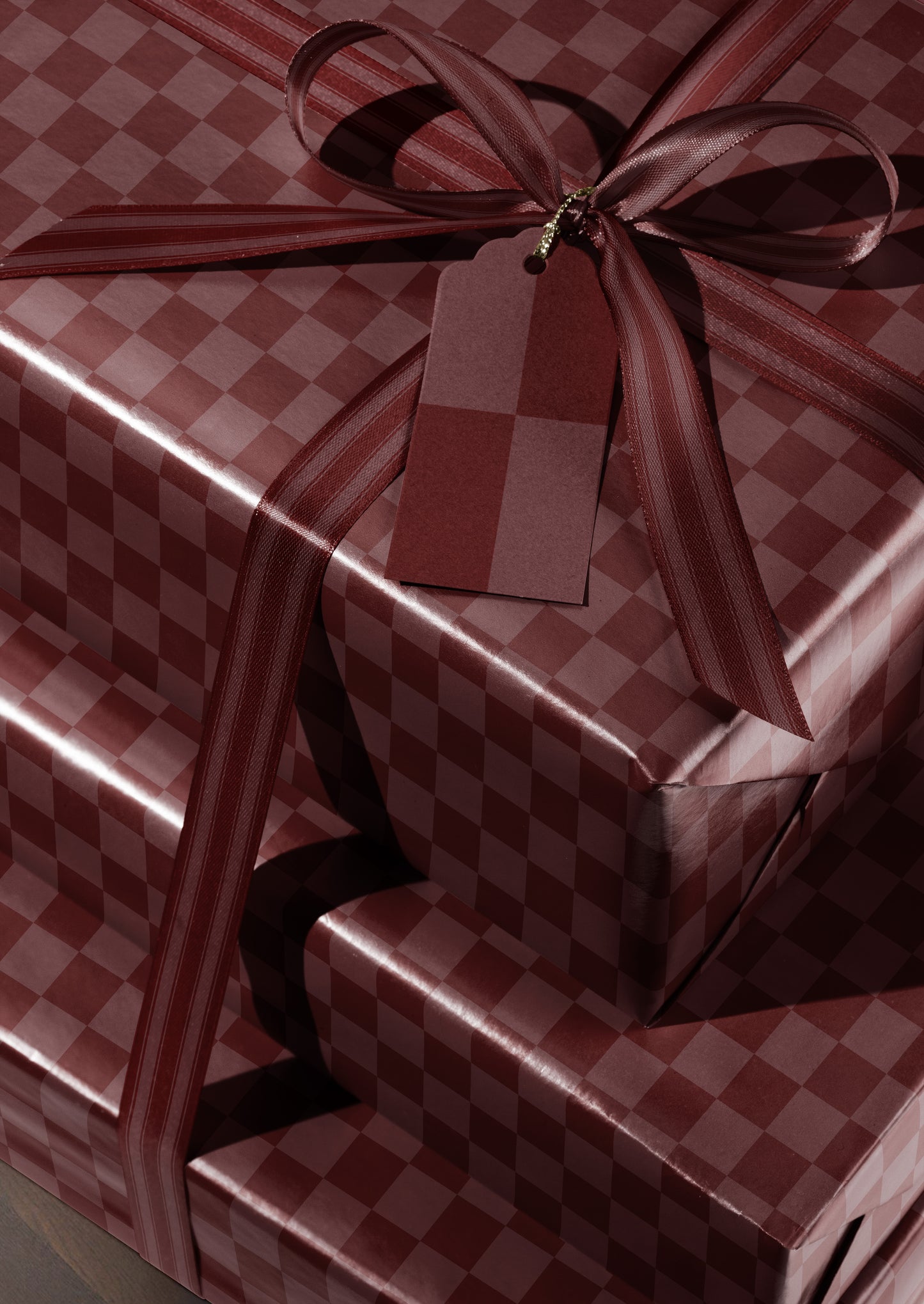 Burgundy Red Checkered