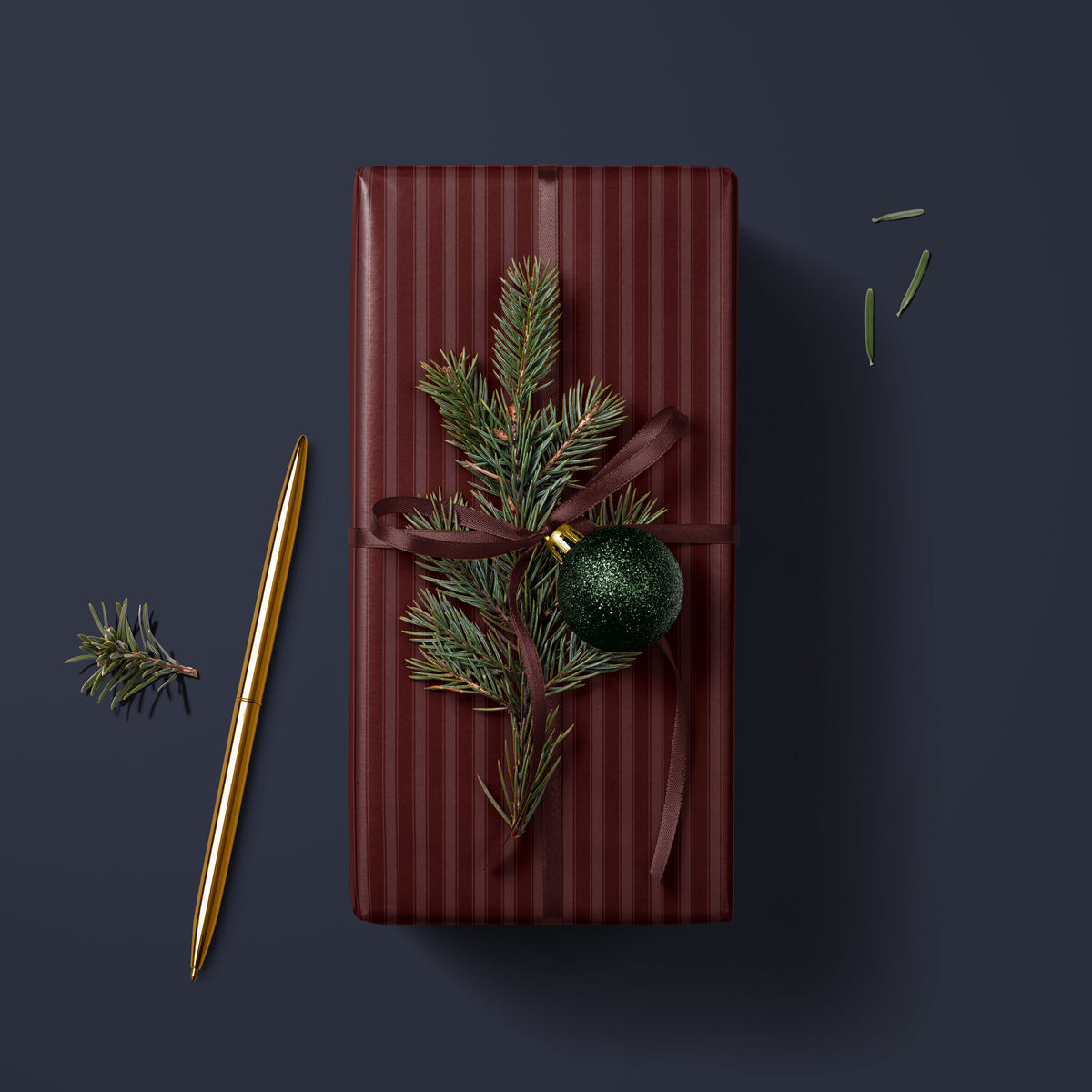 Burgundy Red Stripe Wrapping Paper