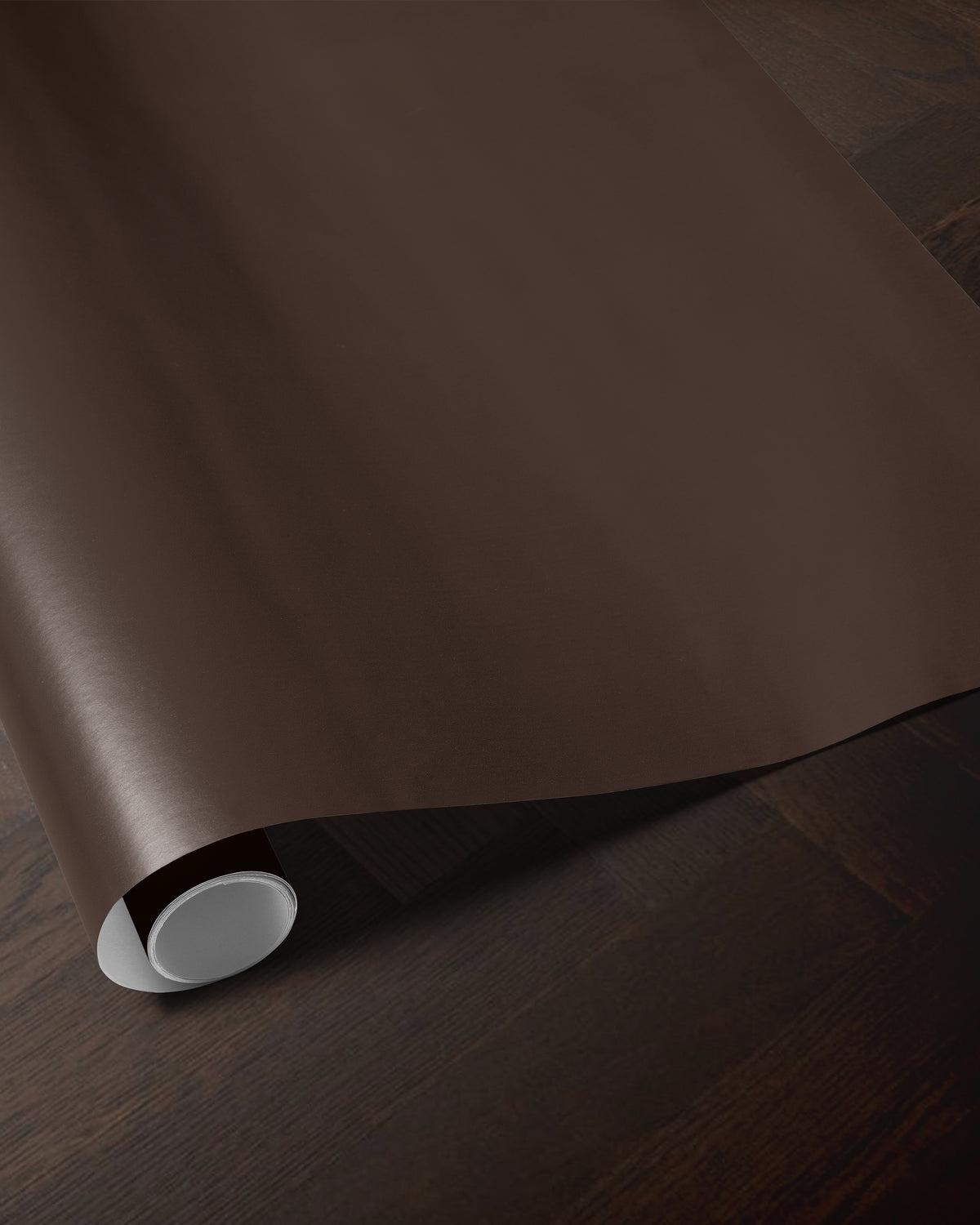 Solid matte brown wrapping paper roll showing the rich deep brown color and matte finish.