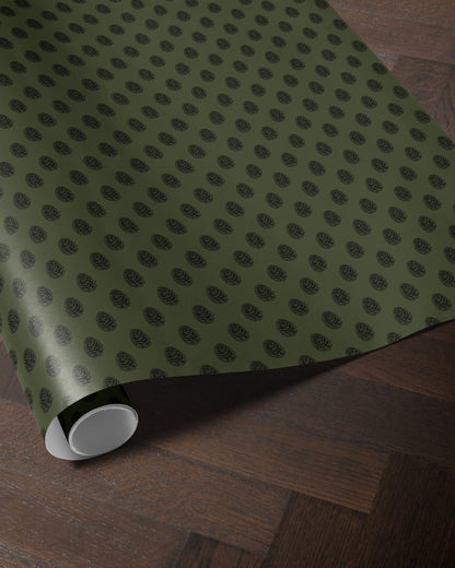 Green Christmas Pinecone Wrapping Paper