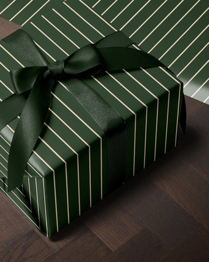 Green Pinstripe Wrapping Paper