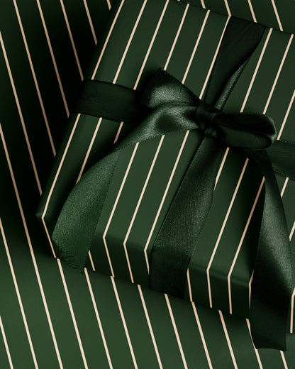 Green Pinstripe Wrapping Paper