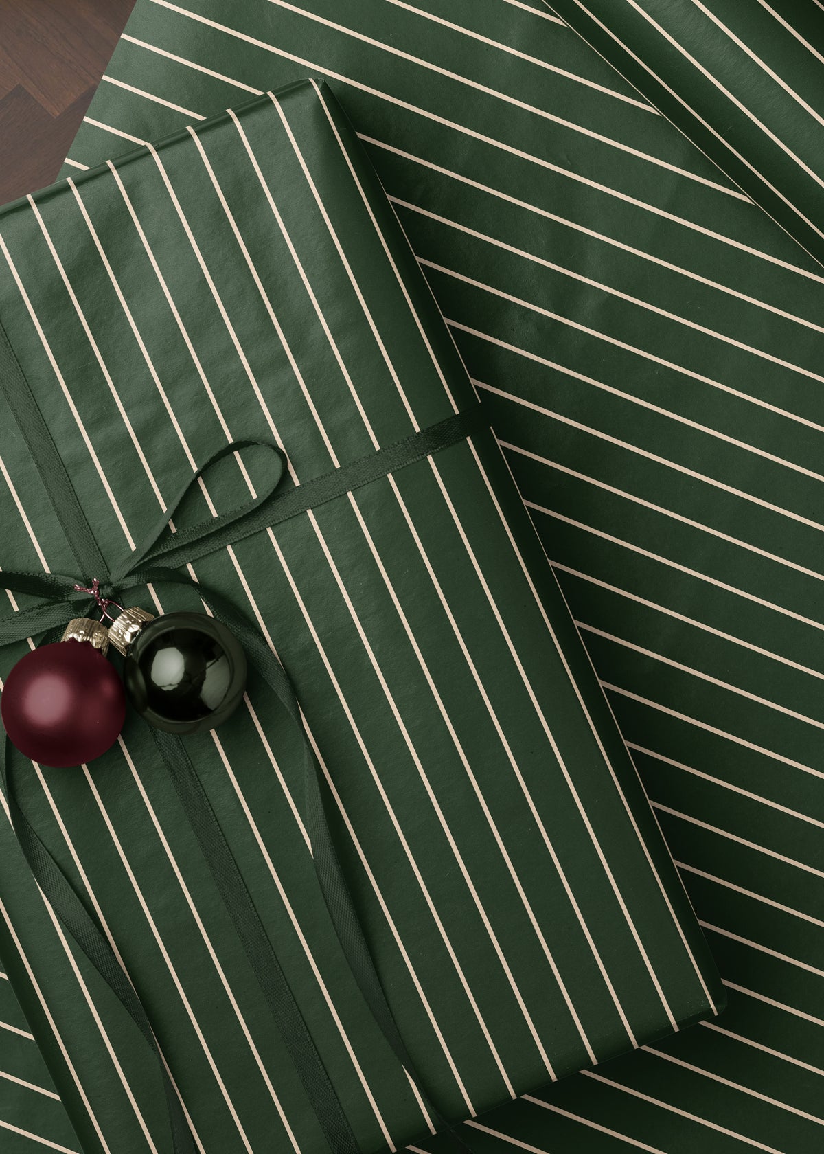 Green Pinstripe Wrapping Paper