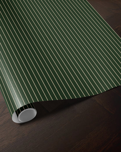 Green Pinstripe Wrapping Paper