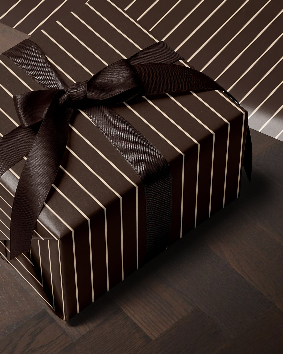 Brown Pinstripe Wrapping Paper