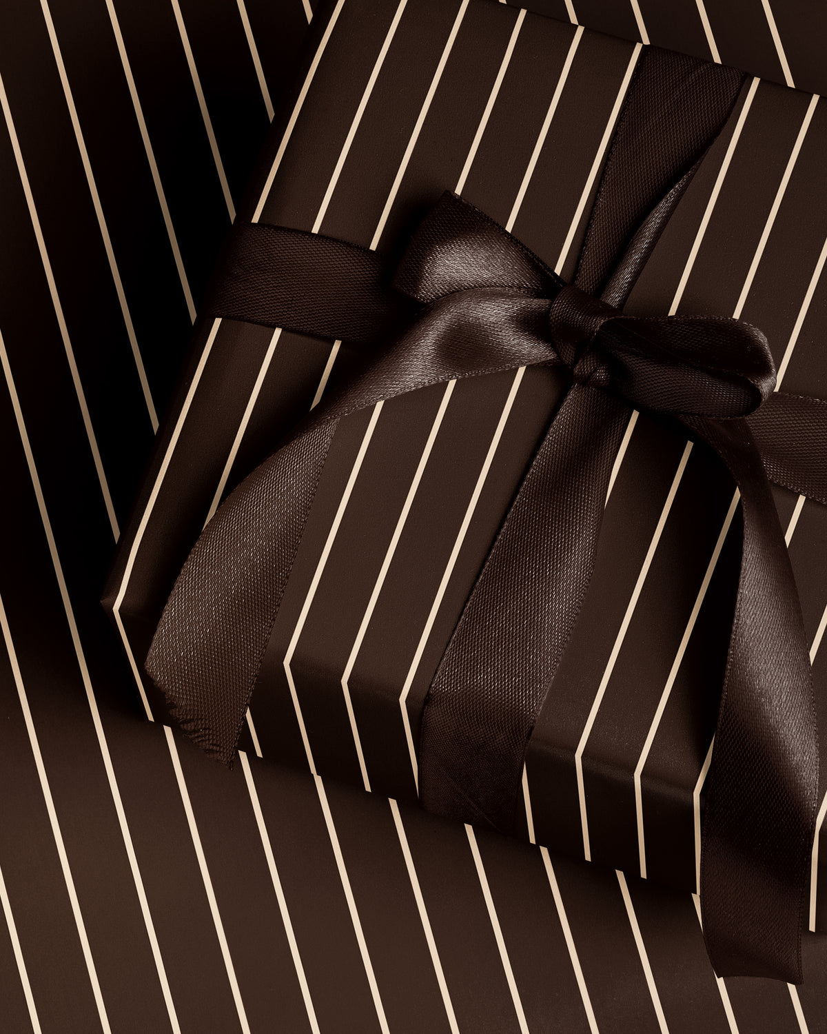 Brown Pinstripe Wrapping Paper
