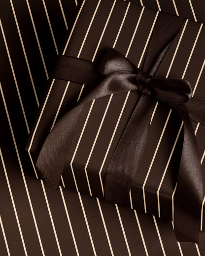 Brown Pinstripe Wrapping Paper