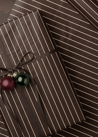 Brown Pinstripe Wrapping Paper