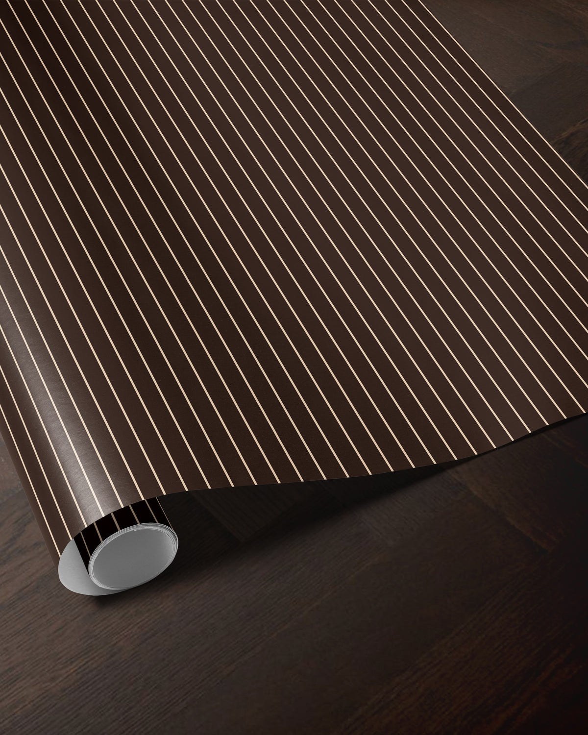 Brown Pinstripe Wrapping Paper
