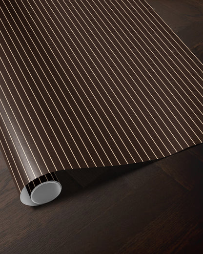 Brown Pinstripe Wrapping Paper