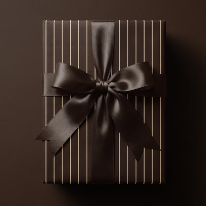 Brown Pinstripe Wrapping Paper