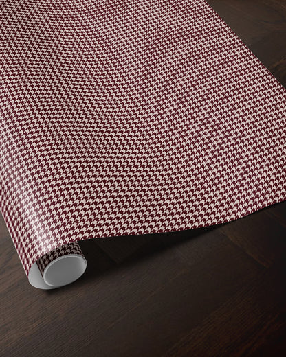 Burgundy Houndstooth Wrapping Paper