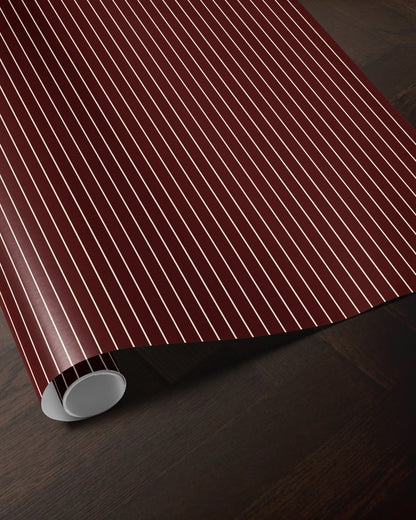 Burgundy Striped Wrapping Paper