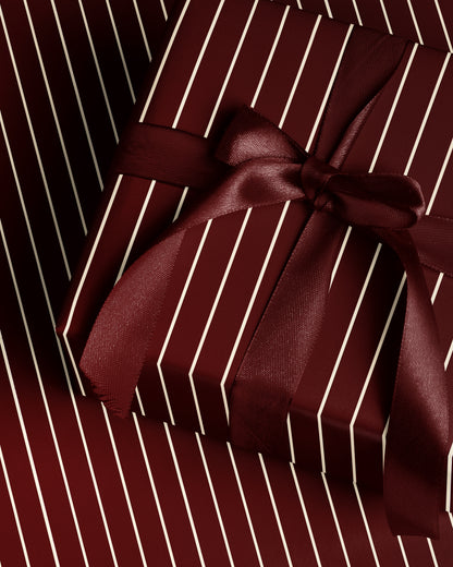 Burgundy Striped Wrapping Paper