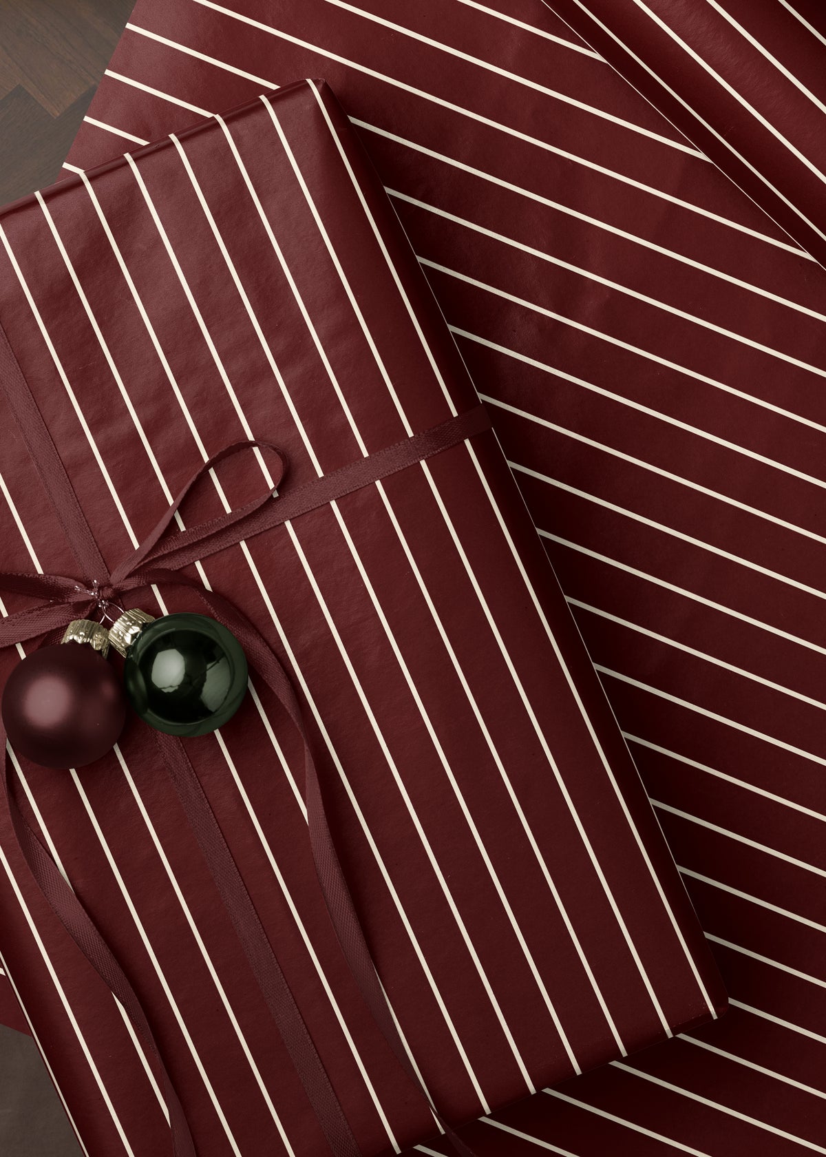 Burgundy Striped Wrapping Paper