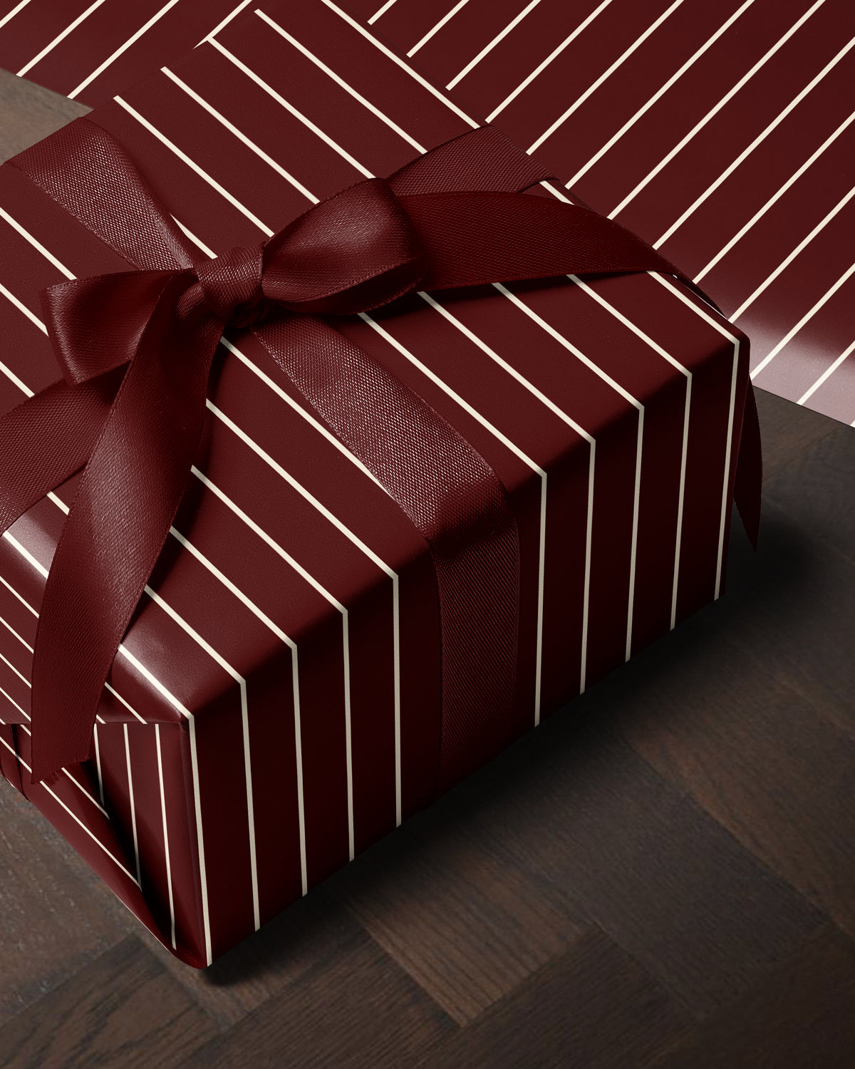 Burgundy Striped Wrapping Paper