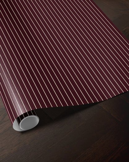 Cabernet Red Striped Wrapping Paper