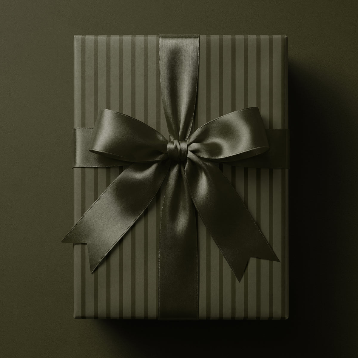 Olive Green Striped Wrapping Paper