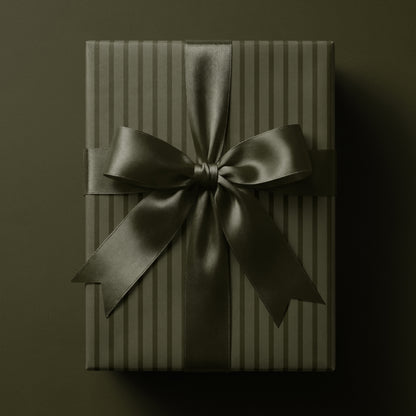 Olive Green Striped Wrapping Paper