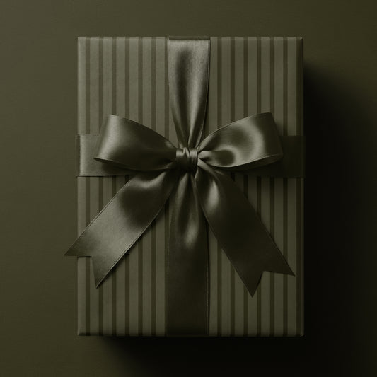 Olive Green Striped Wrapping Paper