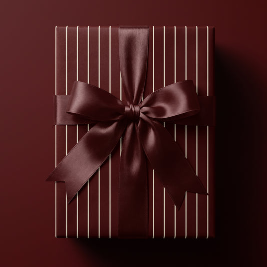 Burgundy Striped Wrapping Paper