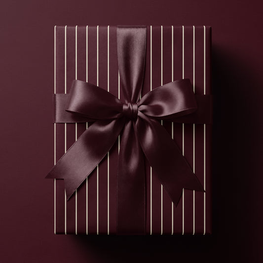 Cabernet Red Striped Wrapping Paper