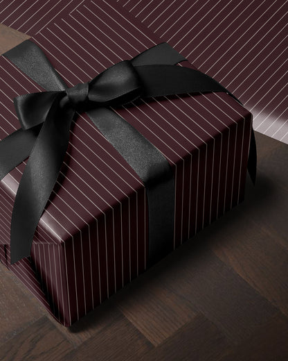 Burgundy Striped Wrapping Paper