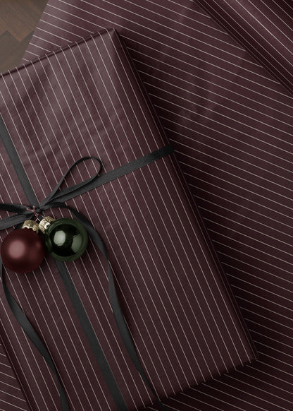 Burgundy Striped Wrapping Paper