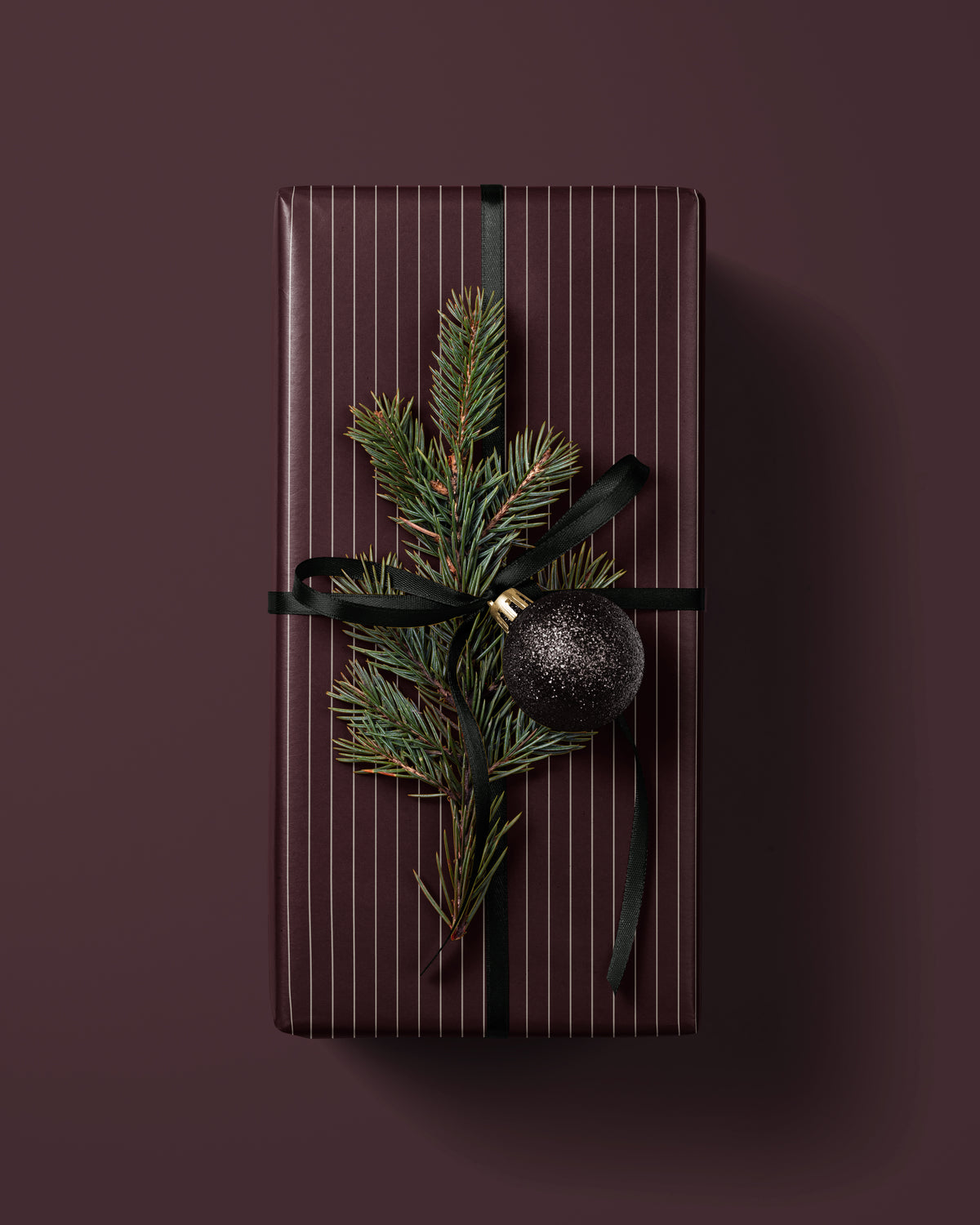 Burgundy Striped Wrapping Paper