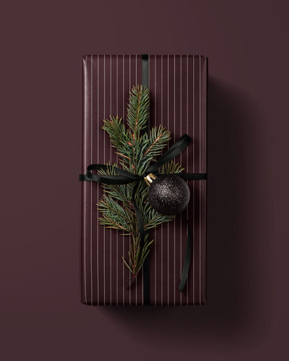 Burgundy Striped Wrapping Paper