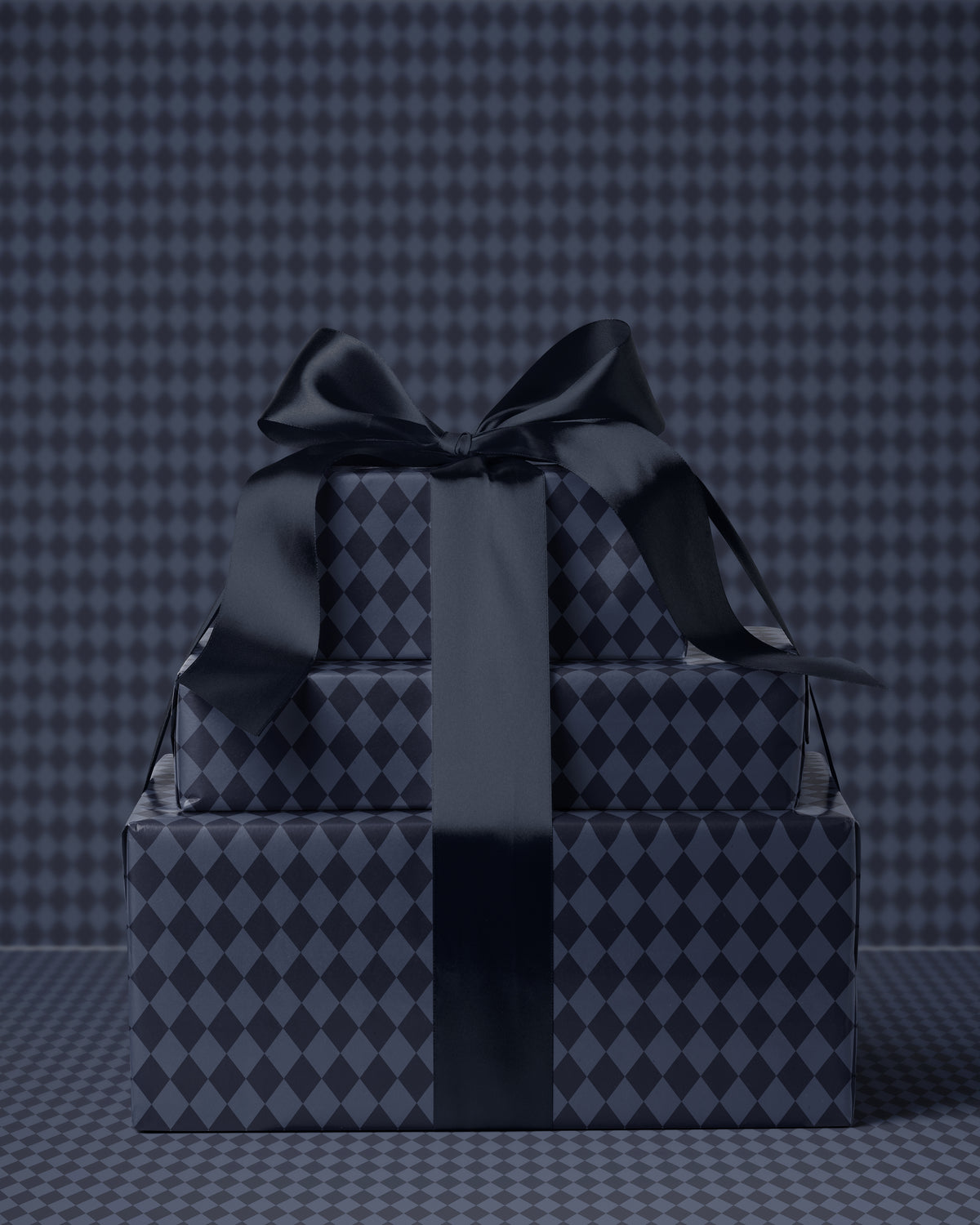 Blue Harlequin Wrapping Paper