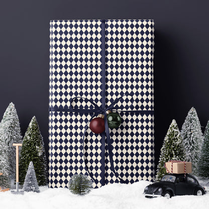 Blue Argyle Gift Wrap Paper. Blue Plaid Wrapping Paper Pattern. Father Day Gift Wrap. Gift Wrap for Boy. Birthday Gift Wrap. Traditional Gift Wrap Blue 