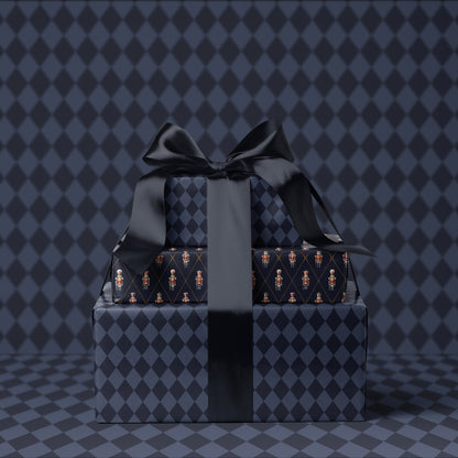 Blue Gift Wrap Roll. Plaid Wrapping Paper. Christmas GIft Wrap Paper. Classic Christmas Paper. Blue Holiday Gift Wrap for him 