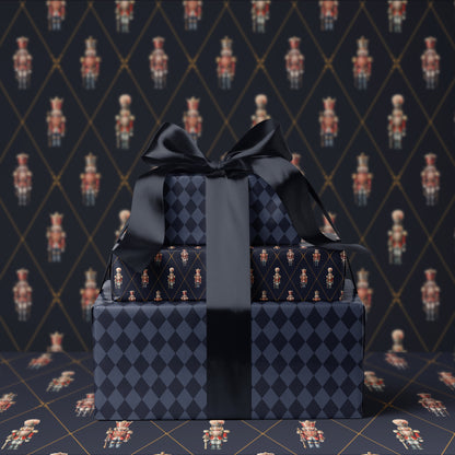 Blue Gift Wrap Roll. Plaid Wrapping Paper. Christmas GIft Wrap Paper. Classic Christmas Paper. Blue Holiday Gift Wrap for him 