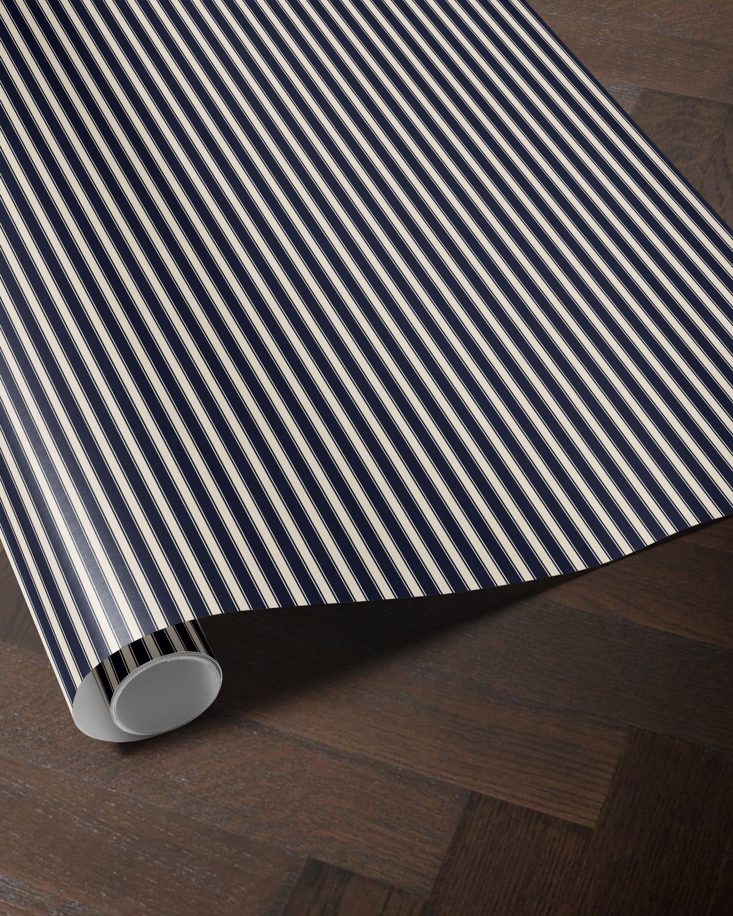 Classic Blue Striped Christmas Wrapping Paper. Vintage Striped Holiday Gift Wrap. elegant Christmas Gift Wrap. Traditional Retro Gift Wrap 