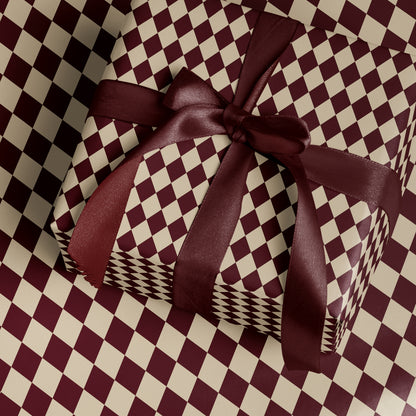 Holiday Wrapping Paper. Traditional Gift Wrap. Plaid Gift Wrap. red and Creamy White Wrapping Paper. Classic Christmas Wrapping Paper Argyle 