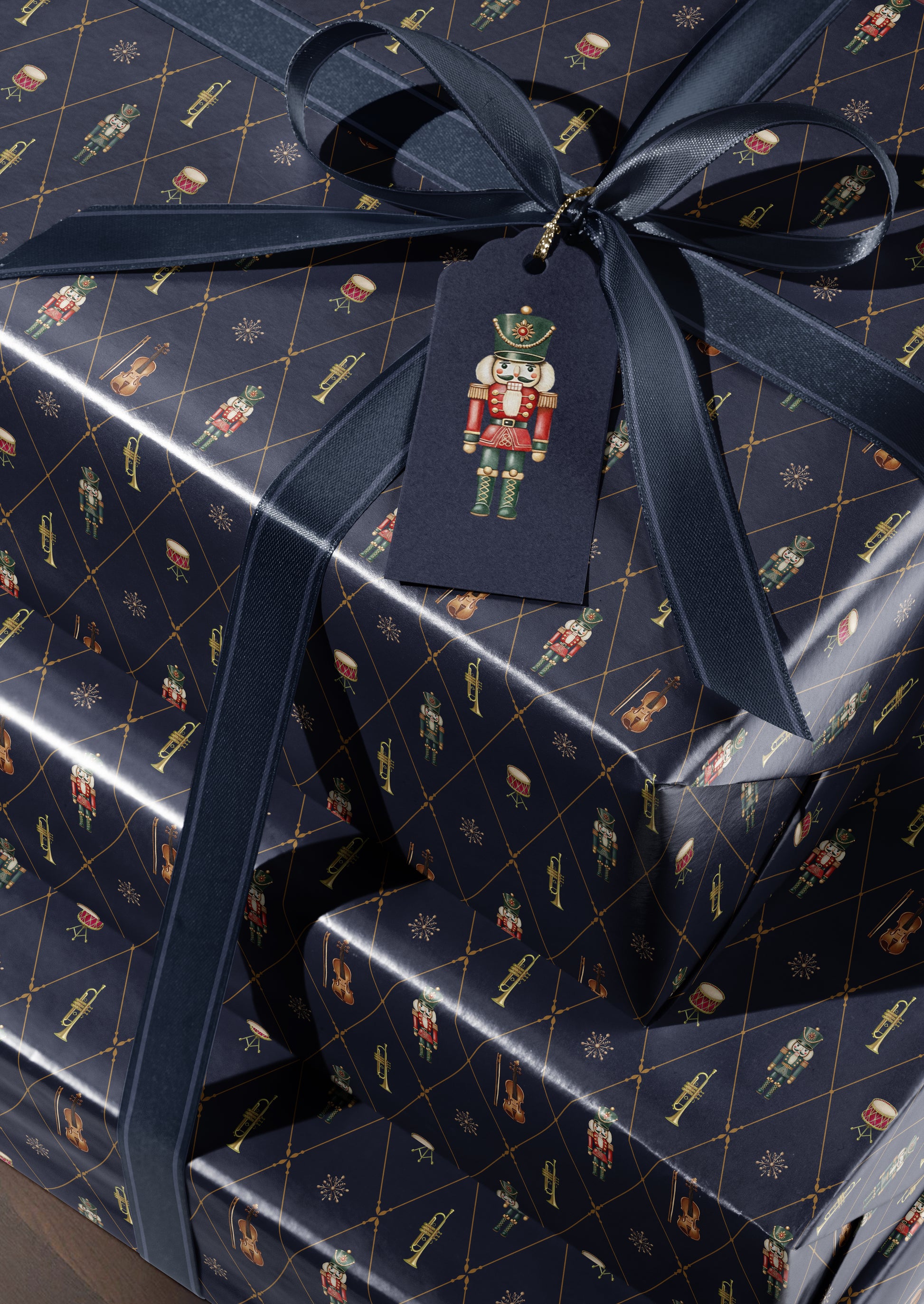 Nutcracker wrapping Paper. The Nutcracker Ballet Christmas Gift Wrap Navy Blue. Elegant Blue Nutcracker Christmas Wrapping Paper. Holiday Gift Wrap. Ralph Lauren Christmas Aesthetic. Vintage Gift Wrap. 
