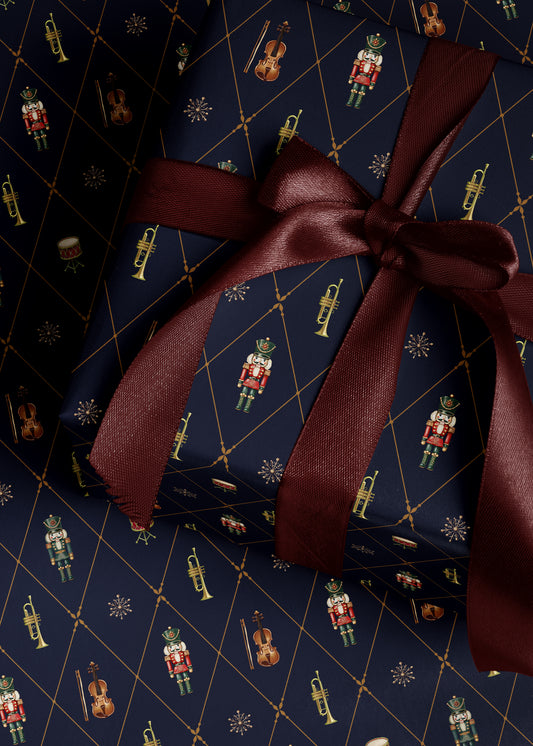 Nutcracker Wrapping Paper Holiday Gift Wrap Nutcracker Gift Wrap Elegant Christmas Gift Wrap Christmas Wrapping Paper Seasonal Gift Wrap