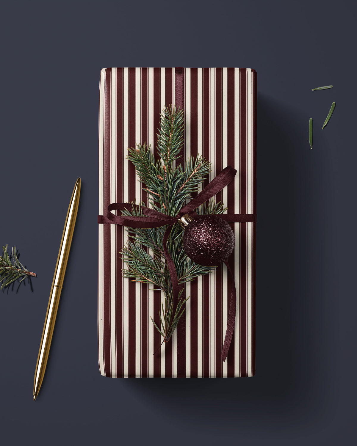 Classic REd Striped Christmas Wrapping Paper. Vintage Striped Holiday Gift Wrap. Elegant CHristmas Gift Wrap. Traditional Retro Gift Wrap paper 