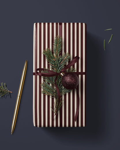 Classic REd Striped Christmas Wrapping Paper. Vintage Striped Holiday Gift Wrap. Elegant CHristmas Gift Wrap. Traditional Retro Gift Wrap paper 