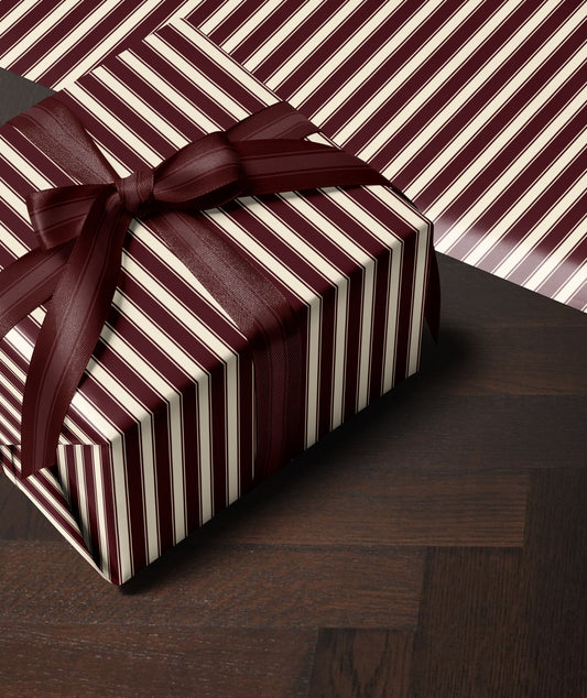 Red Striped Wrapping Paper. Classy Red Christmas Gift Wrap. Retro Wrapping Paper. Elegant Christmas Gift Wrap. Vintage Red Stripes Gift Wrap