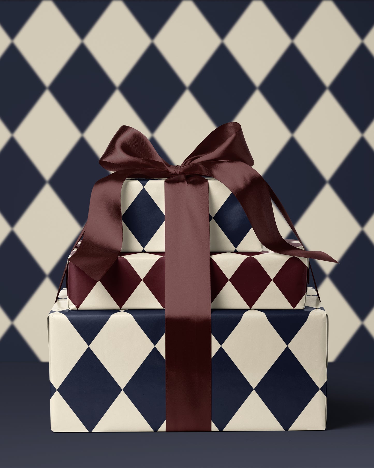 Blue Argyle Gift Wrap. Christmas Gift Wrap Roll. Plaid Wrapping Paper. Classic Christmas Paper. Elegant Christmas Gift Wrap. Blue Holiday Gift Wrap