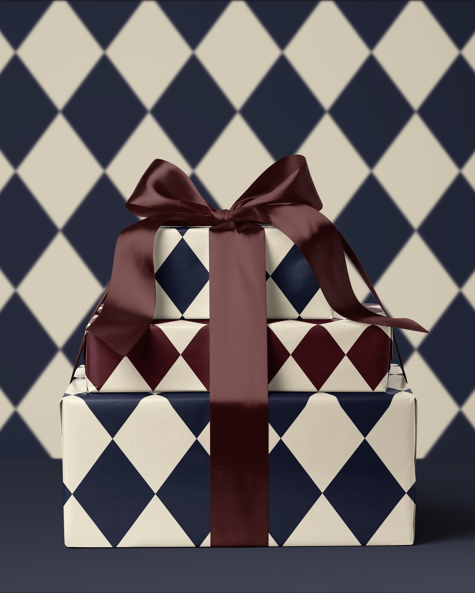 Blue Argyle Gift Wrap. Christmas Gift Wrap Roll. Plaid Wrapping Paper. Classic Christmas Paper. Elegant Christmas Gift Wrap. Blue Holiday Gift Wrap