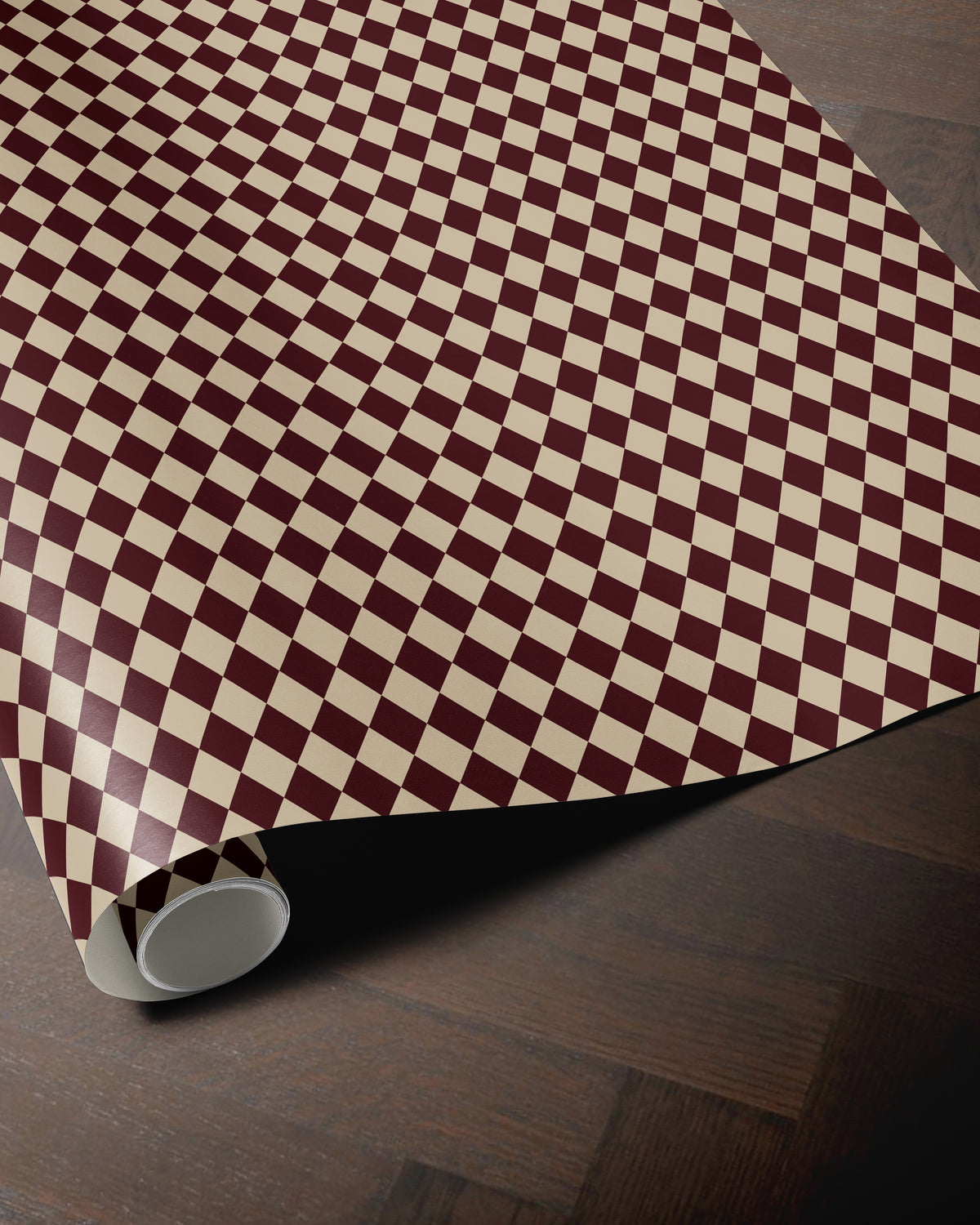 Red & Creamy White Argyle Wrapping Paper