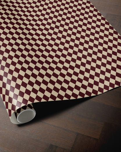 Red & Creamy White Argyle Wrapping Paper