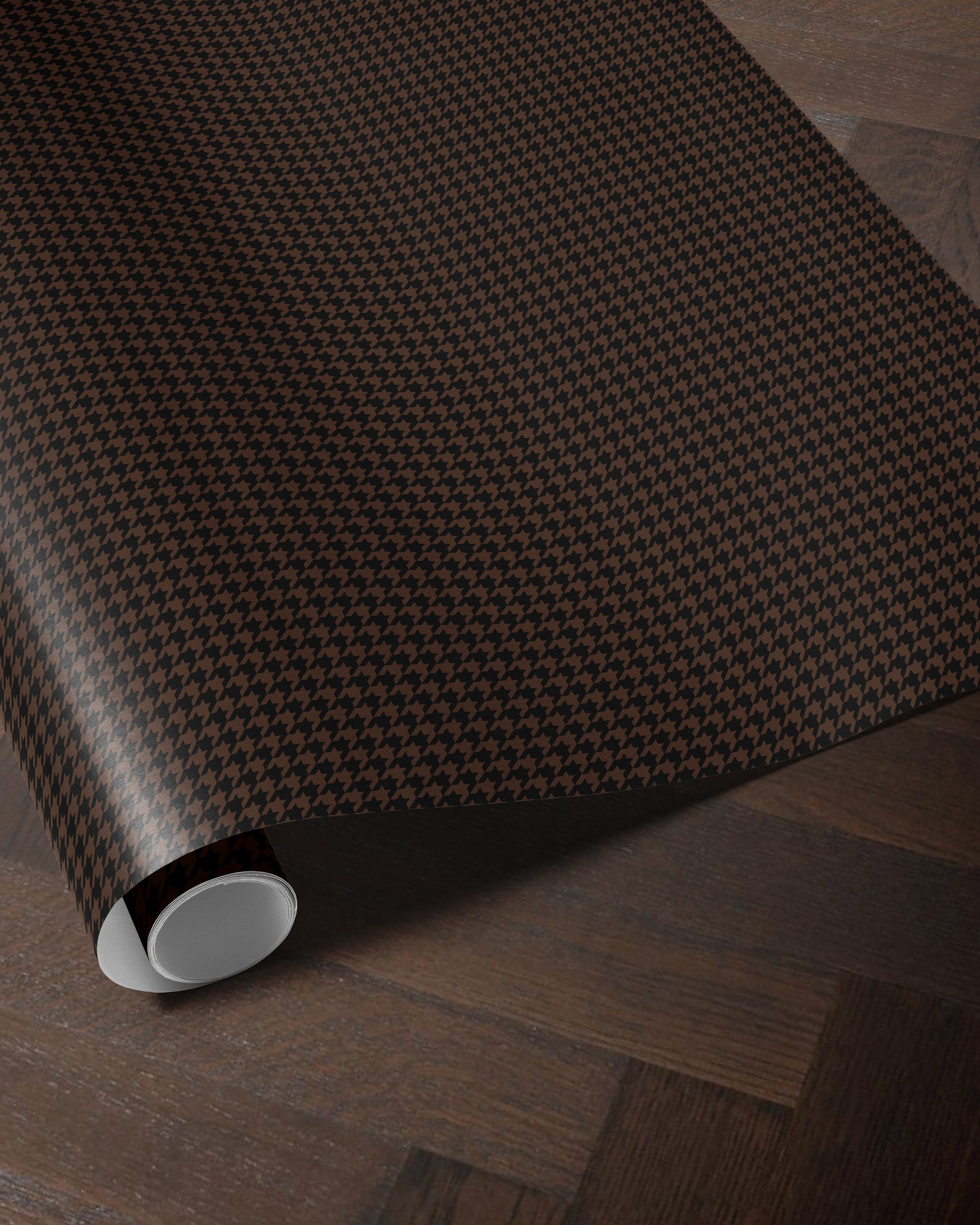 Black Brown Houndstooth Wrapping Paper. Elegant Wrapping Paper for Him. Vintage Christmas Gift Wrap. Masculine Gift Wrap. Luxury Wrapping Paper 
