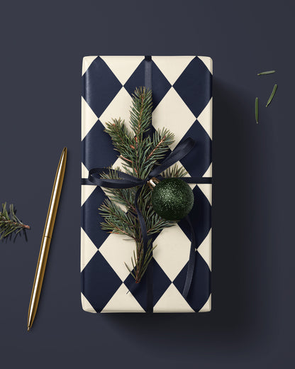 Blue Argyle Gift Wrap. Christmas Gift Wrap Roll. Plaid Wrapping Paper. Classic Christmas Paper. Elegant Christmas Gift Wrap. Blue Holiday Gift Wrap